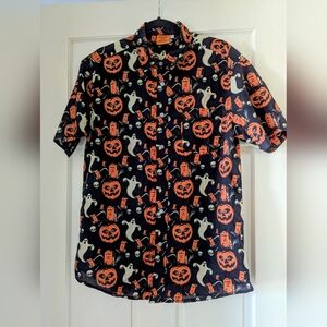 Halloween Themed Black and Orange Men's Shirt By Beistle - M